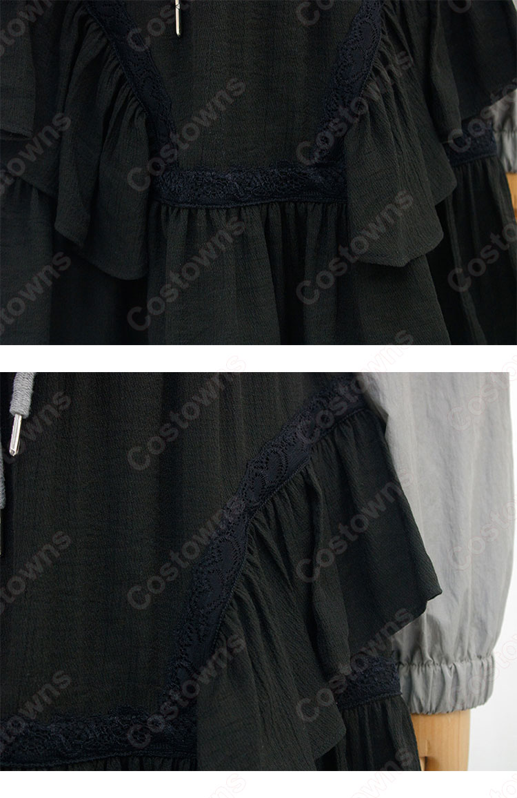 キム・ヒョナ（金泫雅、김현아、Kim Hyun Ah ）風 衣装 シャツ（グレー / シングルブレスト / 長袖 ） ケーキ スカート（ハイウエスト / 黑）-9