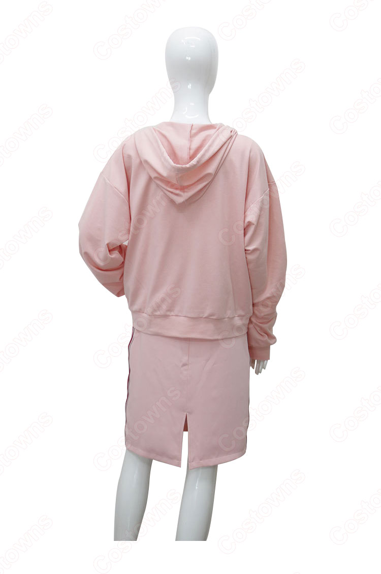 IU(アイユー)風 ピンク ハーフスカート タンクトップ(ノースリーブ)-5