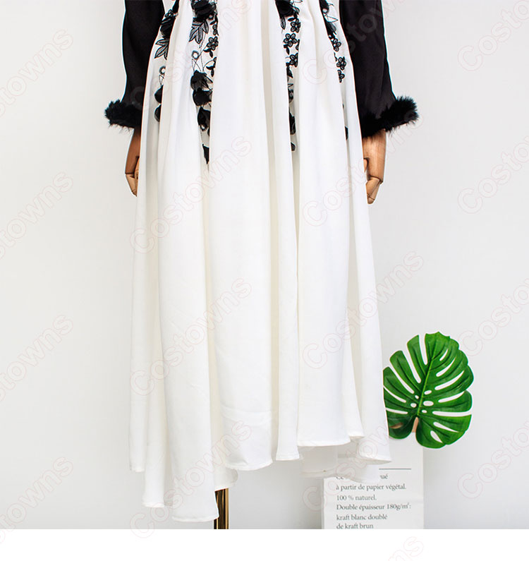 IU(アイユー)風衣装 シャツ(長袖 / 濃い緑) かわいいフレアスカート(黒い花の刺繍) 花柄の切替ワンピース 『ホテルデルーナ(호텔 델루나、Hotel Del Luna)』第10話 チャン・マンウォル コスチューム 変装・仮装・コスプレ衣装-19