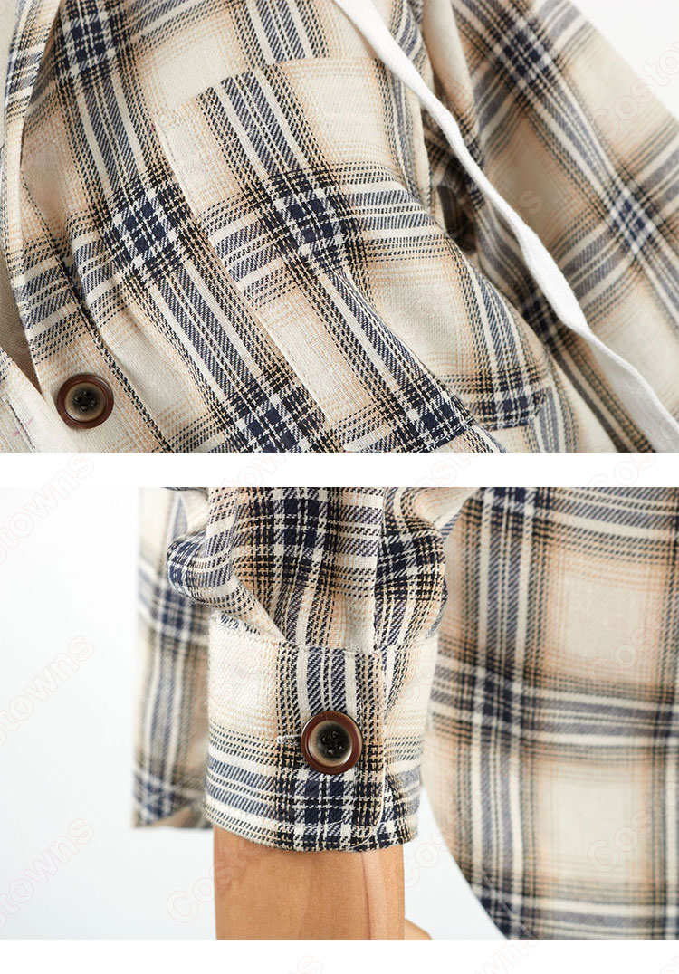 IU(アイユー)風 衣装 ギンガムチェック シャツ(長袖) ジャケット(長袖)-9