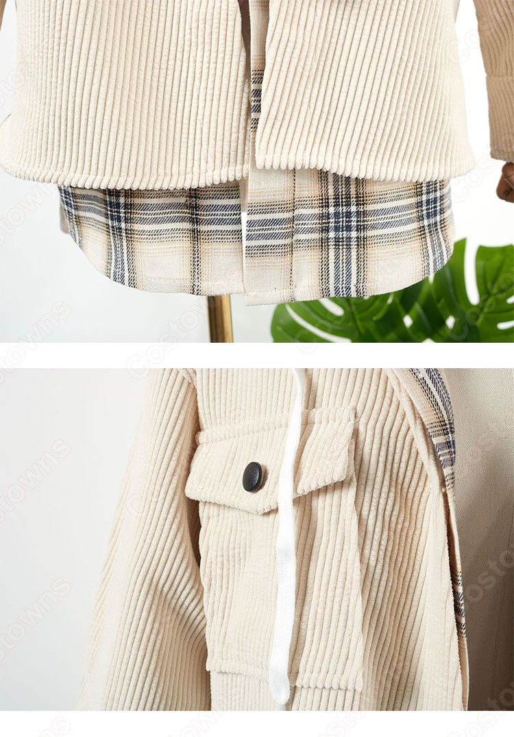 IU(アイユー)風 衣装 ギンガムチェック シャツ(長袖) ジャケット(長袖)-13