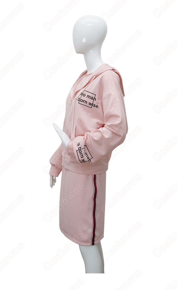 IU(アイユー)風 ピンク ハーフスカート タンクトップ(ノースリーブ)-4