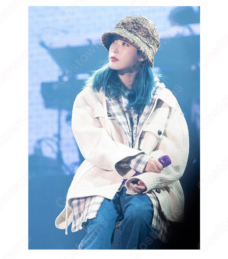 IU(アイユー)風 衣装 ギンガムチェック シャツ(長袖) ジャケット(長袖)-1