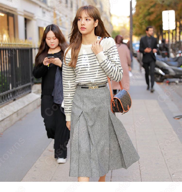 Blackpink リサ Lisa 風 セーター ハーフスカートの通販 Costowns