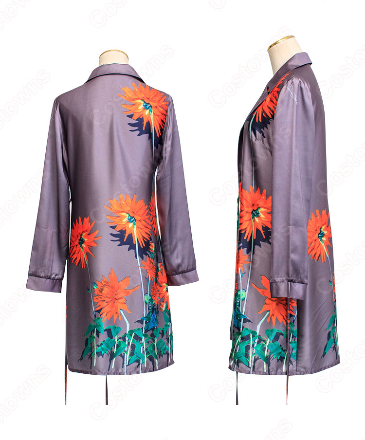 IU（アイユー）風 ひまわりプリント ガウンコート（長袖） 『ホテルデルーナ～月明かりの恋人～(호텔 델루나、Hotel Del Luna)』第15話 コスチューム 変装・仮装・コスプレ衣装-4