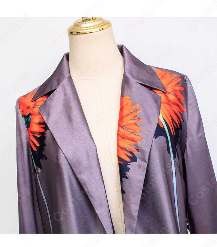 IU（アイユー）風 ひまわりプリント ガウンコート（長袖） 『ホテルデルーナ～月明かりの恋人～(호텔 델루나、Hotel Del Luna)』第15話 コスチューム 変装・仮装・コスプレ衣装-5