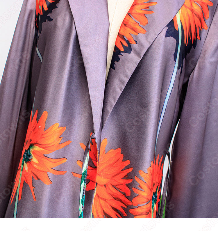 IU（アイユー）風 ひまわりプリント ガウンコート（長袖） 『ホテルデルーナ～月明かりの恋人～(호텔 델루나、Hotel Del Luna)』第15話 コスチューム 変装・仮装・コスプレ衣装-11