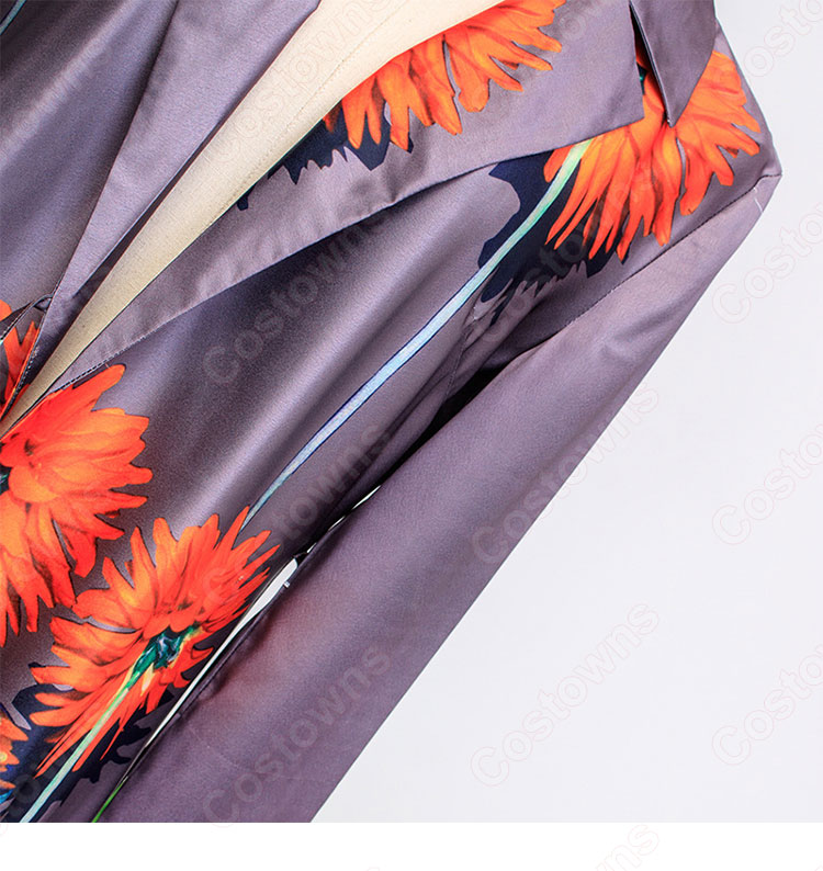 IU（アイユー）風 ひまわりプリント ガウンコート（長袖） 『ホテルデルーナ～月明かりの恋人～(호텔 델루나、Hotel Del Luna)』第15話 コスチューム 変装・仮装・コスプレ衣装-9