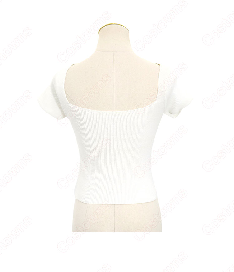 BLACKPINK(ブラック・ピンク) ロゼ(로제、 ROSÉ、ROSE)風 クロップ・トップ(半袖 / フラワープリント) フレアパンツ(イエロー)-5