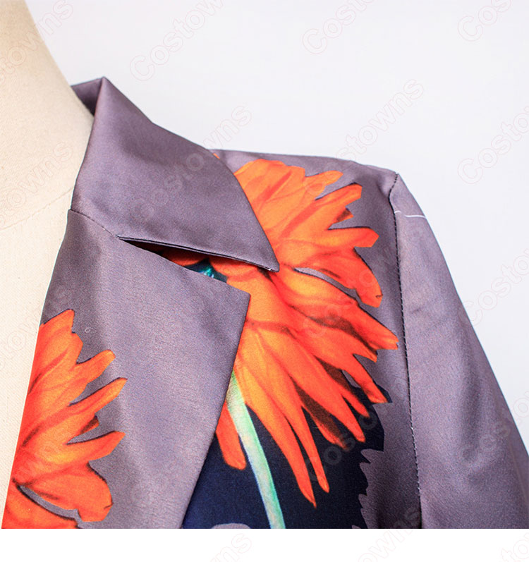 IU（アイユー）風 ひまわりプリント ガウンコート（長袖） 『ホテルデルーナ～月明かりの恋人～(호텔 델루나、Hotel Del Luna)』第15話 コスチューム 変装・仮装・コスプレ衣装-6