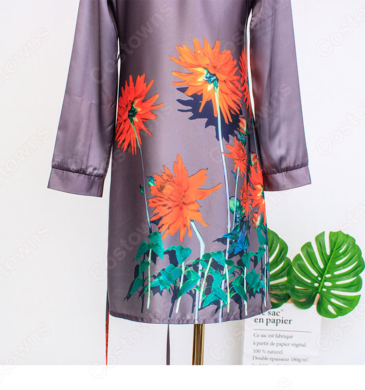 IU（アイユー）風 ひまわりプリント ガウンコート（長袖） 『ホテルデルーナ～月明かりの恋人～(호텔 델루나、Hotel Del Luna)』第15話 コスチューム 変装・仮装・コスプレ衣装-15