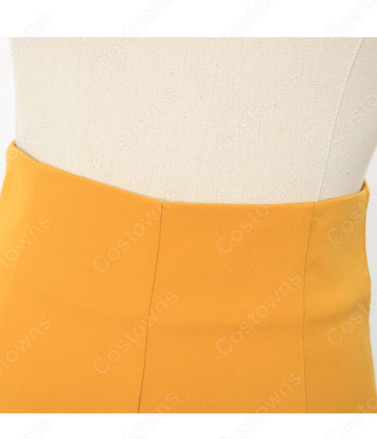 BLACKPINK(ブラック・ピンク) ロゼ(로제、 ROSÉ、ROSE)風 クロップ・トップ(半袖 / フラワープリント) フレアパンツ(イエロー)-6