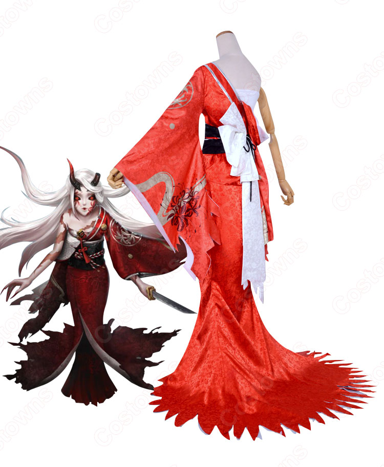 芸者(美智子) 血まみれの扇 般若相 コスプレ衣装 『IdentityV 第五人格/アイデンティティV』の登場人物の仮装 コスチューム-3