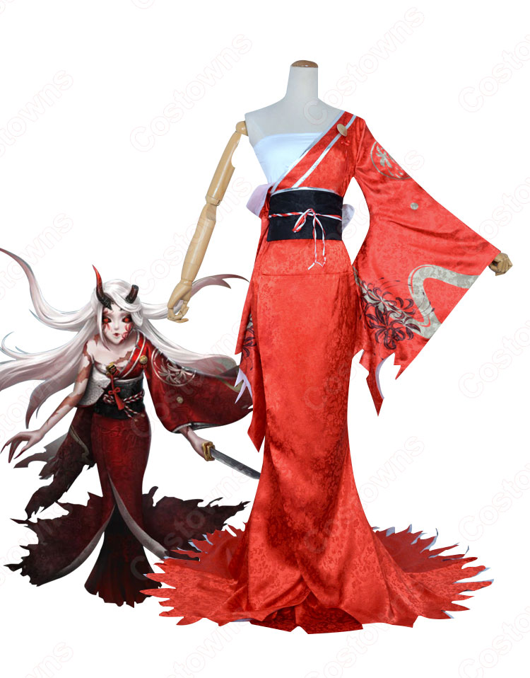 芸者(美智子) 血まみれの扇 般若相 コスプレ衣装 『IdentityV 第五人格/アイデンティティV』の登場人物の仮装 コスチューム-2