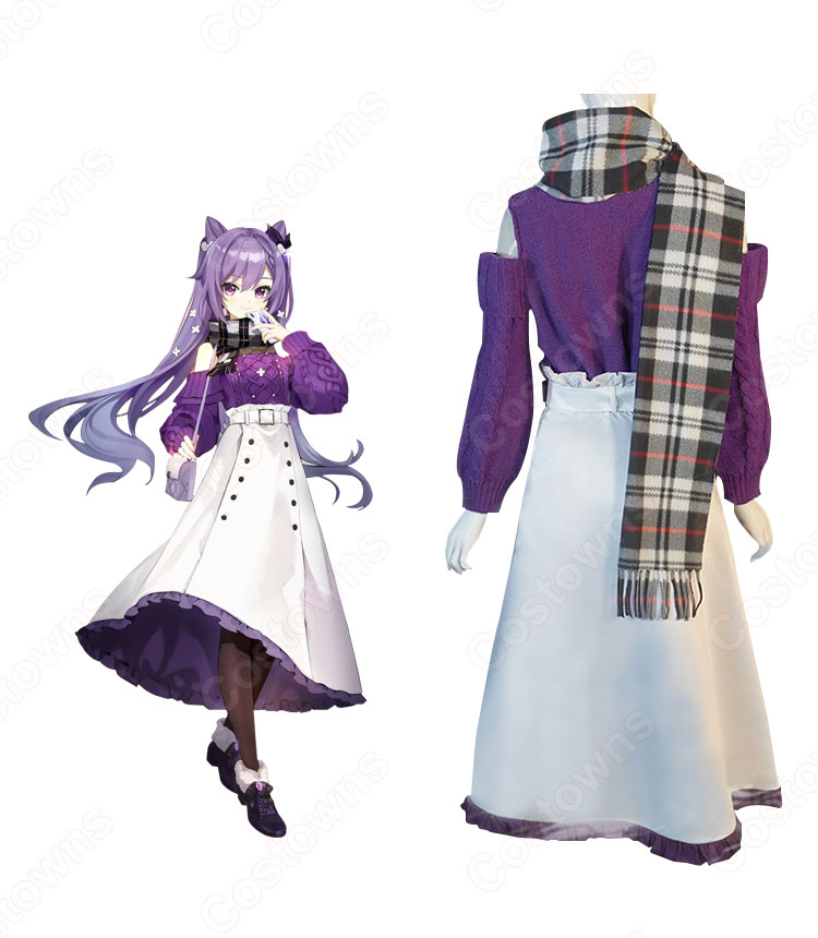 刻晴（こくせい）セーター 日常服 コスプレ衣装 原神(げんしん) 璃月七星 cosplay衣装 人気 変装 コスチューム-7