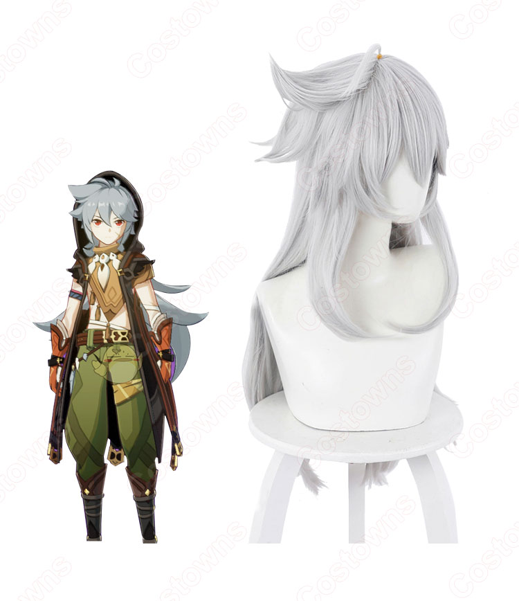 レザー（れざー） ゲレ一 ウィッグ 『原神』 コスプレ用 wig-4