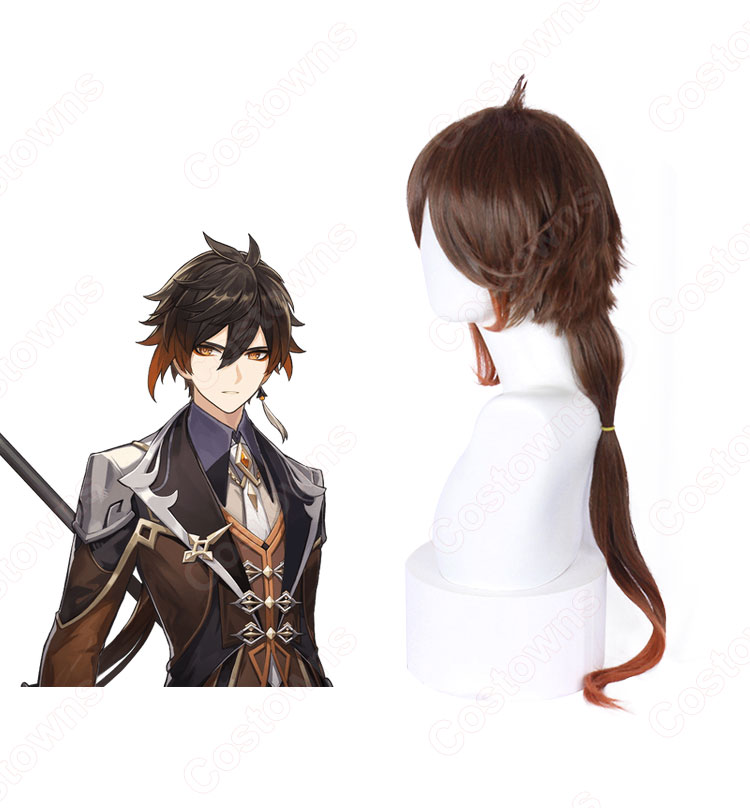 鍾離(ショウリ) 耐熱 コスプレウィッグ 『原神 Genshin』 コスプレ用 wig 通販-6