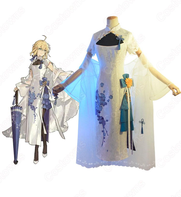 Fate アルトリア・ペンドラゴン(アーサー王) チャイナドレス コスプレ衣装 『Fate/Grand Order』 四周年テーマ賀図 チャイナ風 cosplay 仮装 変装-4
