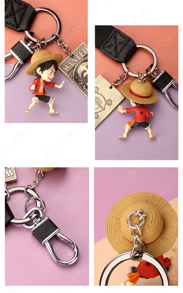 ONE PIECE キーチェーン 人形 バックパックペンダントカーキーホルダー屋内ペンダントモンキー・D・ルフィ ポートガス・D・エース トラファルガー・ロー サボ ウソップ かわいい漫画アニメーションクリエイティブギフト-4