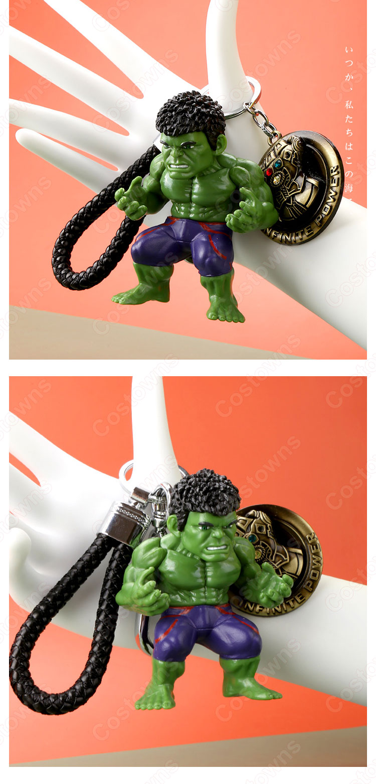 アベンジャーズ ハルク キーチェーン 人形 バックパックペンダントカーキーホルダー屋内ペンダントブルース・バナー ハルクバスター かわいい漫画アニメーションクリエイティブギフト-2