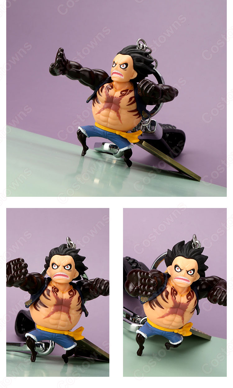 ONE PIECE キーチェーン 人形 バックパックペンダントカーキーホルダー屋内ペンダント ギア4 モンキー・D・ルフィ ウソップ バルトロメオ サンジ かわいい漫画アニメーションクリエイティブギフト-15