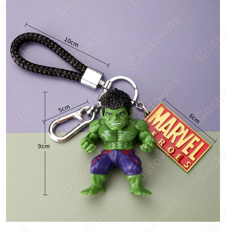 アベンジャーズ ハルク キーチェーン 人形 バックパックペンダントカーキーホルダー屋内ペンダントブルース・バナー ハルクバスター かわいい漫画アニメーションクリエイティブギフト-1
