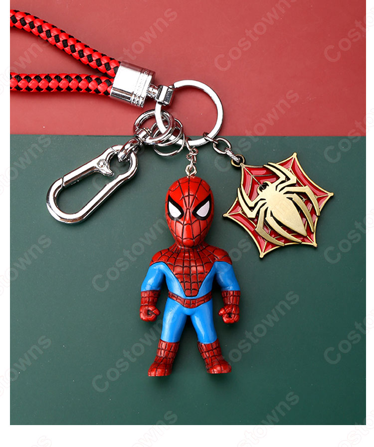 アベンジャーズ キーチェーン 人形 バックパックペンダントカーキーホルダー屋内ペンダントブラックパンサー スパイダーマン  アイアンマン Mark1 かわいい漫画アニメーションクリエイティブギフ-4