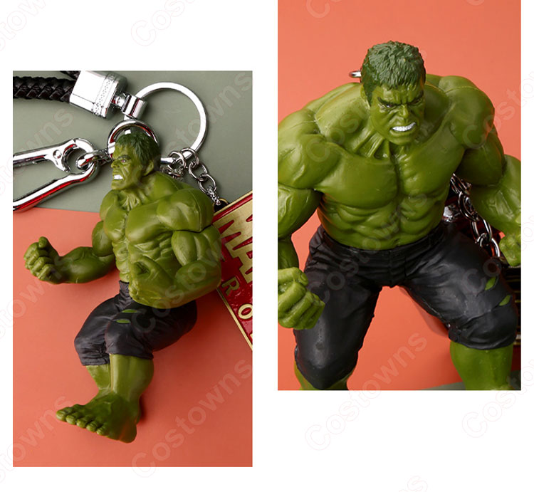 アベンジャーズ ハルク キーチェーン 人形 バックパックペンダントカーキーホルダー屋内ペンダントブルース・バナー ハルクバスター かわいい漫画アニメーションクリエイティブギフト-5