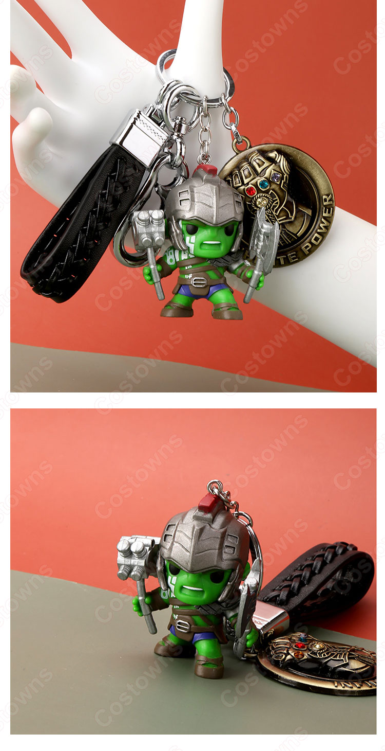 アベンジャーズ ハルク キーチェーン 人形 バックパックペンダントカーキーホルダー屋内ペンダントブルース・バナー ハルクバスター かわいい漫画アニメーションクリエイティブギフト-9