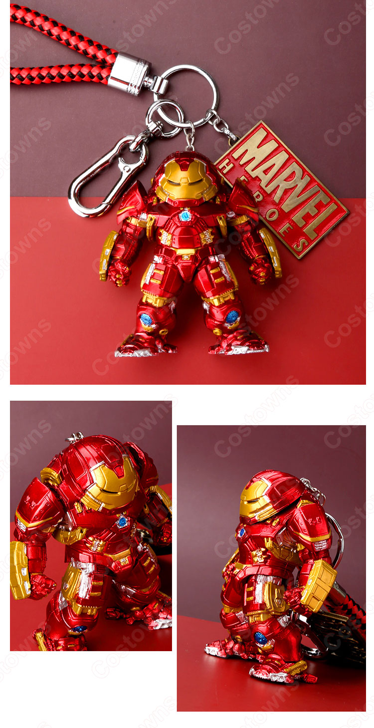 アベンジャーズ ハルク キーチェーン 人形 バックパックペンダントカーキーホルダー屋内ペンダントブルース・バナー ハルクバスター かわいい漫画アニメーションクリエイティブギフト-11
