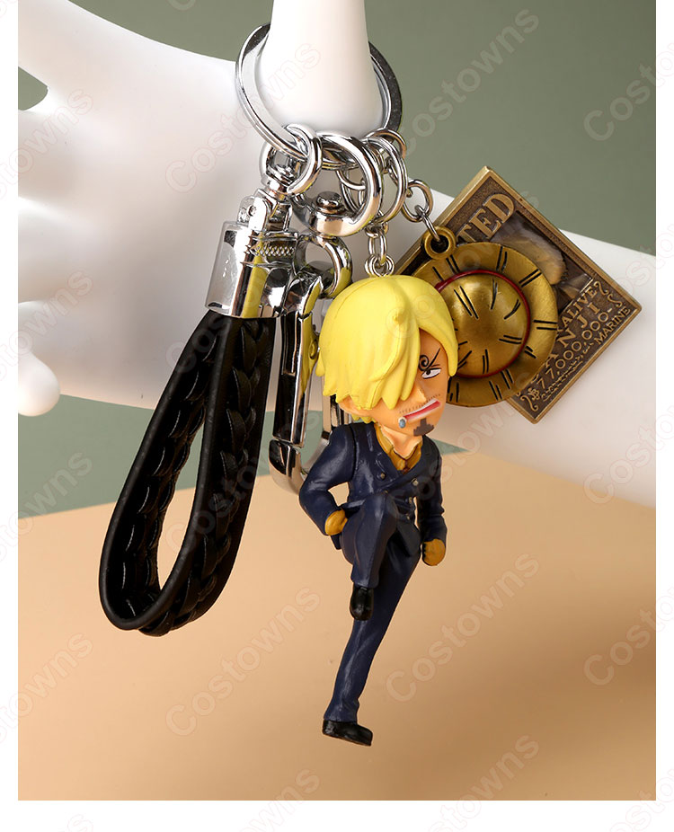 ONE PIECE キーチェーン 人形 バックパックペンダントカーキーホルダー屋内ペンダント ギア4 モンキー・D・ルフィ ウソップ バルトロメオ サンジ かわいい漫画アニメーションクリエイティブギフト-16
