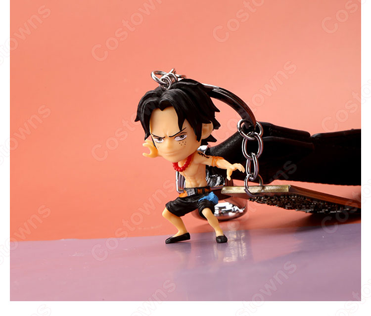 ONE PIECE キーチェーン 人形 バックパックペンダントカーキーホルダー屋内ペンダントモンキー・D・ルフィ ポートガス・D・エース トラファルガー・ロー サボ ウソップ かわいい漫画アニメーションクリエイティブギフト-8