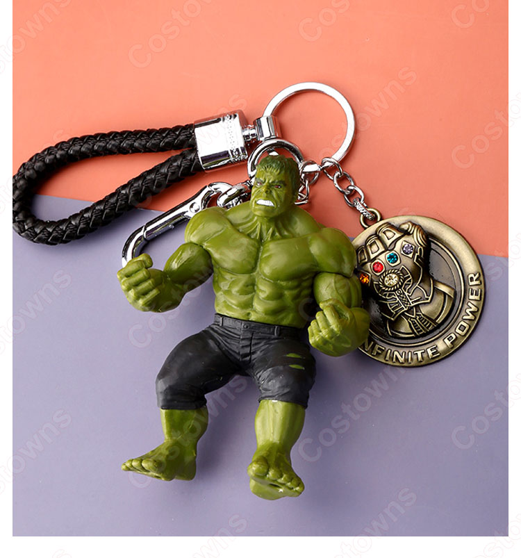 アベンジャーズ ハルク キーチェーン 人形 バックパックペンダントカーキーホルダー屋内ペンダントブルース・バナー ハルクバスター かわいい漫画アニメーションクリエイティブギフト-7