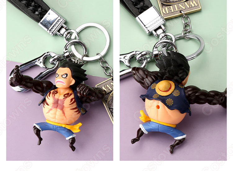 ONE PIECE キーチェーン 人形 バックパックペンダントカーキーホルダー屋内ペンダント ギア4 モンキー・D・ルフィ ウソップ バルトロメオ サンジ かわいい漫画アニメーションクリエイティブギフト-5