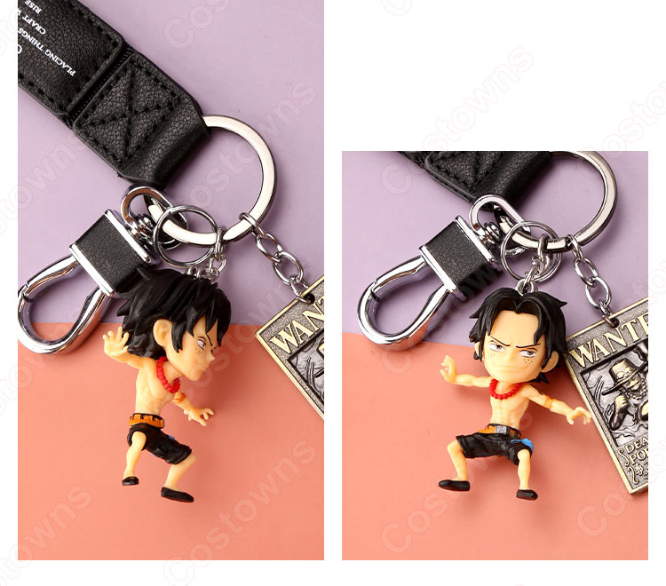 ONE PIECE キーチェーン 人形 バックパックペンダントカーキーホルダー屋内ペンダントモンキー・D・ルフィ ポートガス・D・エース トラファルガー・ロー サボ ウソップ かわいい漫画アニメーションクリエイティブギフト-10