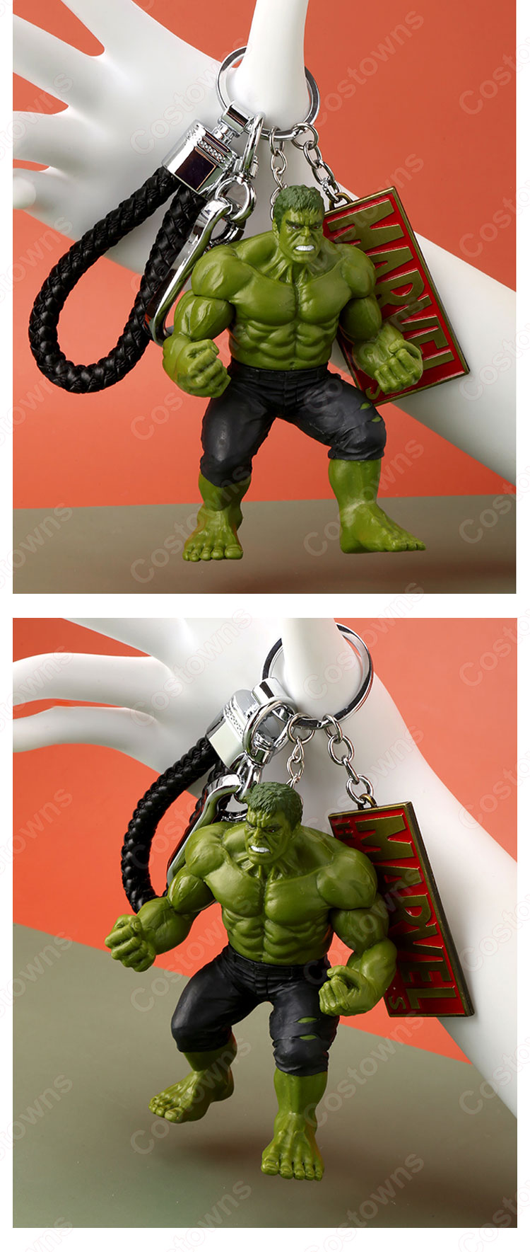 アベンジャーズ ハルク キーチェーン 人形 バックパックペンダントカーキーホルダー屋内ペンダントブルース・バナー ハルクバスター かわいい漫画アニメーションクリエイティブギフト-4