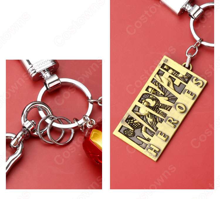 アイアンマン(トニー・スターク) キーチェーン 人形 バックパックペンダントカーキーホルダー屋内ペンダント アベンジャーズ かわいい漫画アニメーションクリエイティブギフト-5