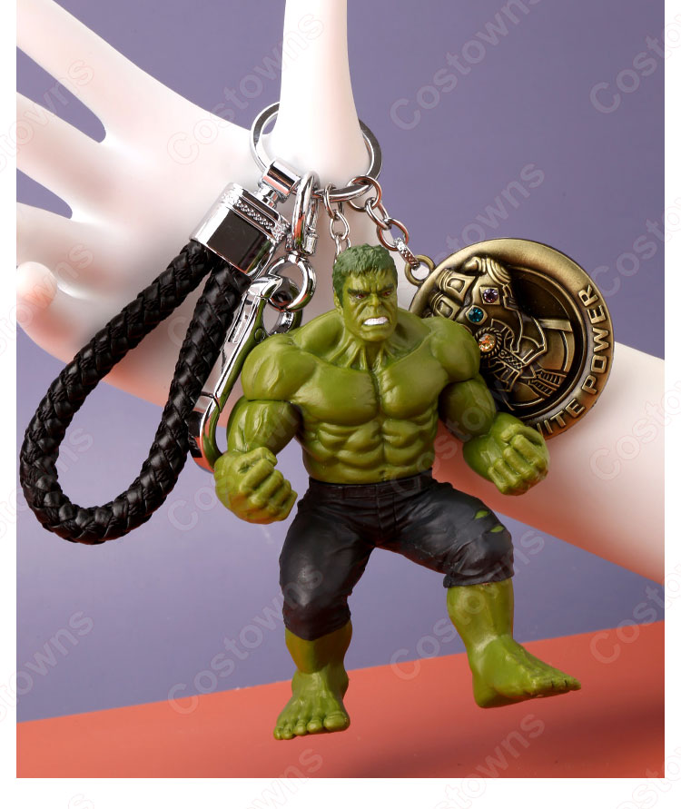アベンジャーズ ハルク キーチェーン 人形 バックパックペンダントカーキーホルダー屋内ペンダントブルース・バナー ハルクバスター かわいい漫画アニメーションクリエイティブギフト-6
