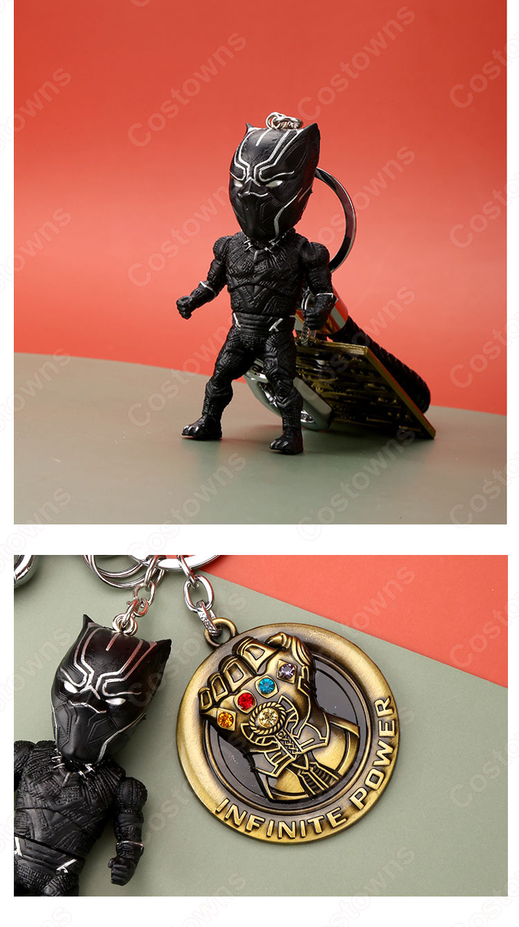 アベンジャーズ キーチェーン 人形 バックパックペンダントカーキーホルダー屋内ペンダントブラックパンサー スパイダーマン  アイアンマン Mark1 かわいい漫画アニメーションクリエイティブギフ-2