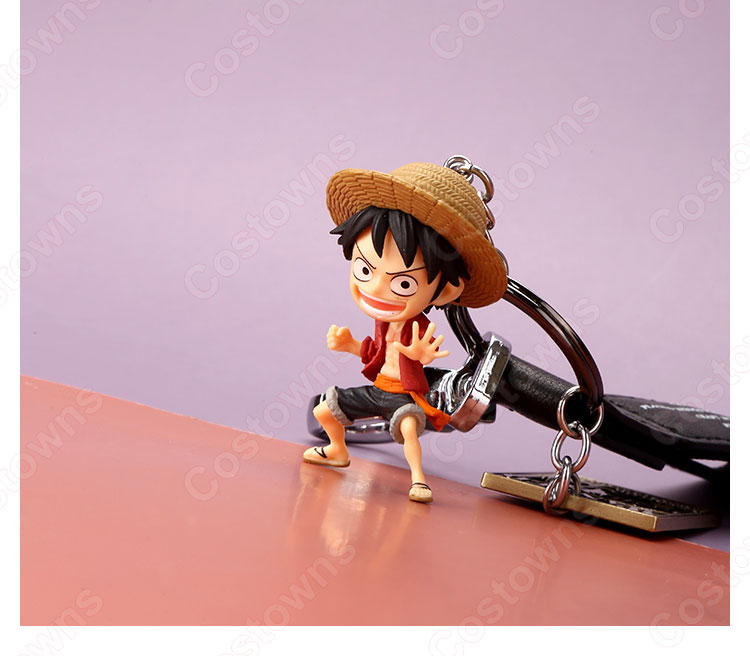 ONE PIECE キーチェーン 人形 バックパックペンダントカーキーホルダー屋内ペンダントモンキー・D・ルフィ ポートガス・D・エース トラファルガー・ロー サボ ウソップ かわいい漫画アニメーションクリエイティブギフト-3