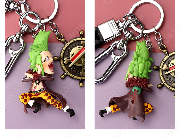 ONE PIECE キーチェーン 人形 バックパックペンダントカーキーホルダー屋内ペンダント ギア4 モンキー・D・ルフィ ウソップ バルトロメオ サンジ かわいい漫画アニメーションクリエイティブギフト-13