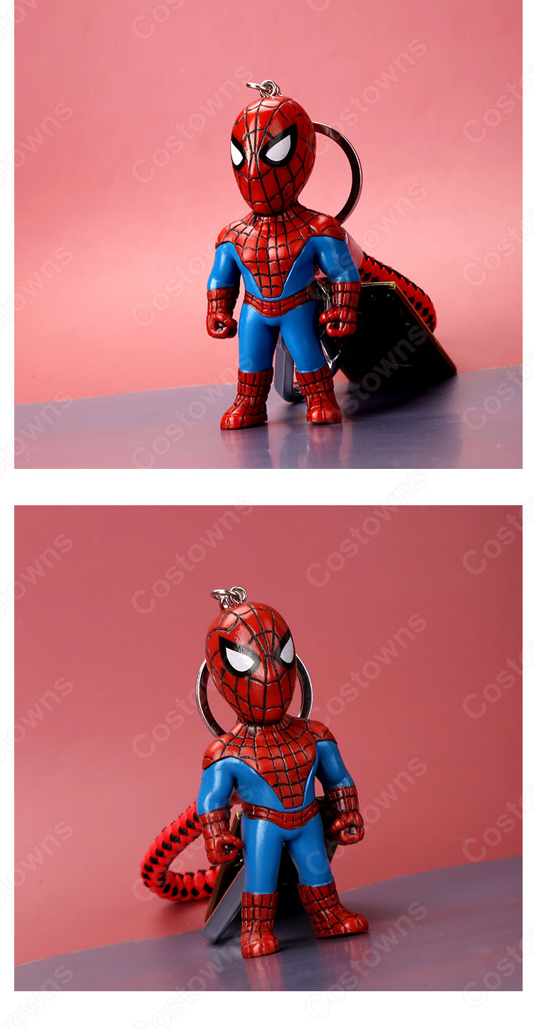 スパイダーマン  キーチェーン 人形 バックパックペンダントカーキーホルダー屋内ペンダントマーベル アベンジャーズ かわいい漫画アニメーションクリエイティブギフト-6