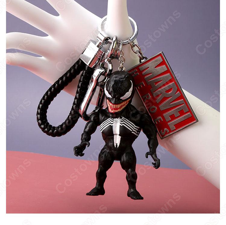 ヴェノム キーチェーン 人形 バックパックペンダントカーキーホルダー屋内ペンダントマーベル アベンジャーズ かわいい漫画アニメーションクリエイティブギフト-6