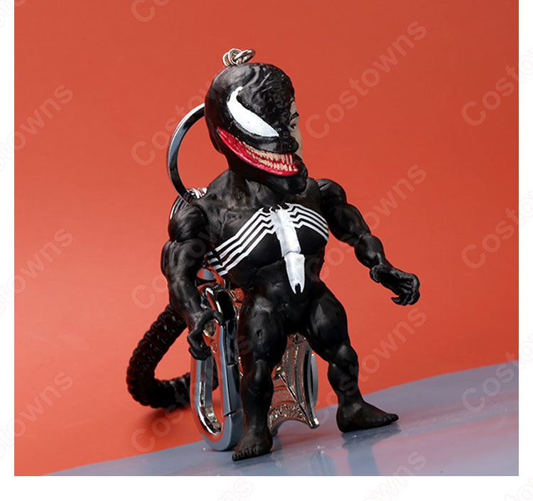 ヴェノム キーチェーン 人形 バックパックペンダントカーキーホルダー屋内ペンダントマーベル アベンジャーズ かわいい漫画アニメーションクリエイティブギフト-12