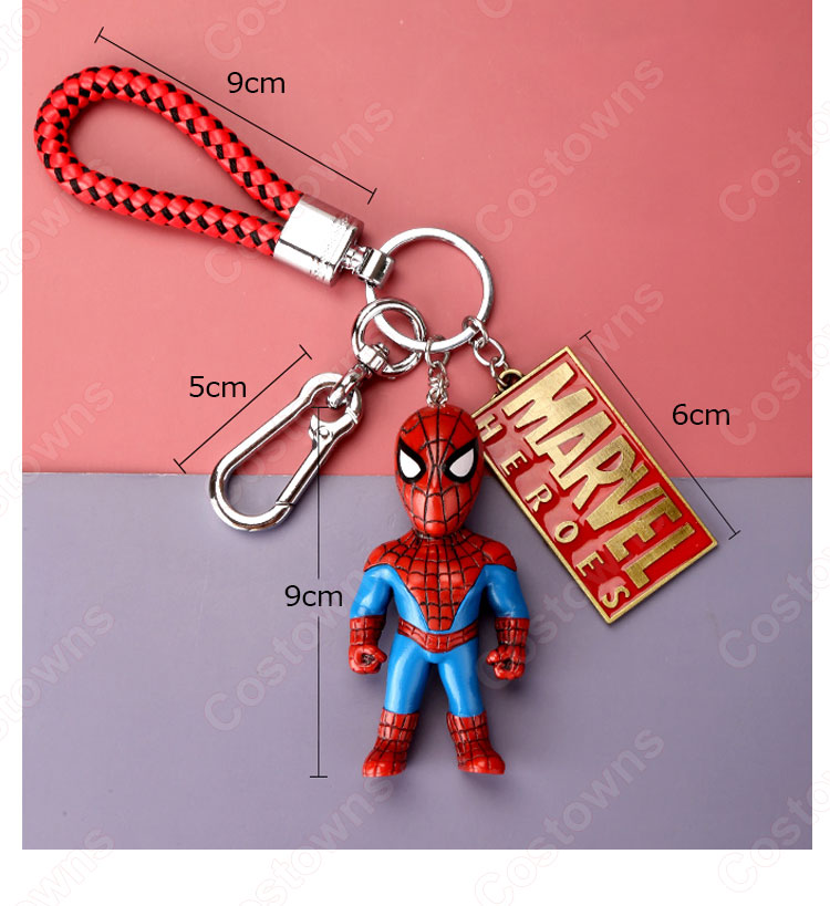 スパイダーマン  キーチェーン 人形 バックパックペンダントカーキーホルダー屋内ペンダントマーベル アベンジャーズ かわいい漫画アニメーションクリエイティブギフト-1