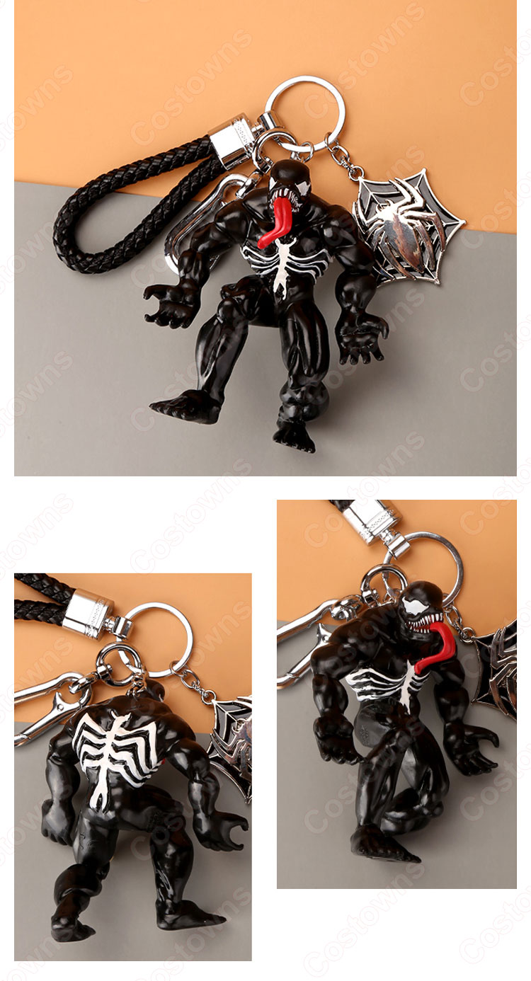 ヴェノム キーチェーン 人形 バックパックペンダントカーキーホルダー屋内ペンダントマーベル アベンジャーズ かわいい漫画アニメーションクリエイティブギフト-17
