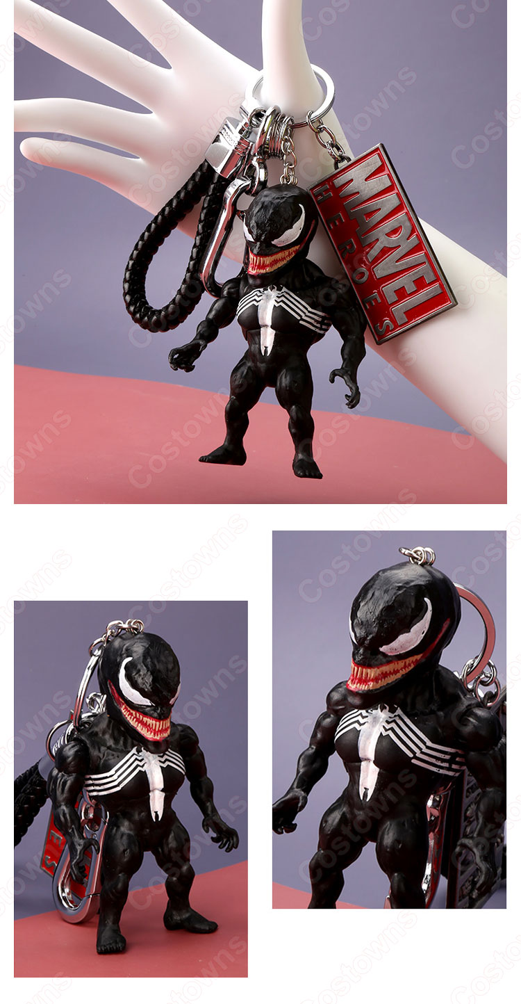 ヴェノム キーチェーン 人形 バックパックペンダントカーキーホルダー屋内ペンダントマーベル アベンジャーズ かわいい漫画アニメーションクリエイティブギフト-7