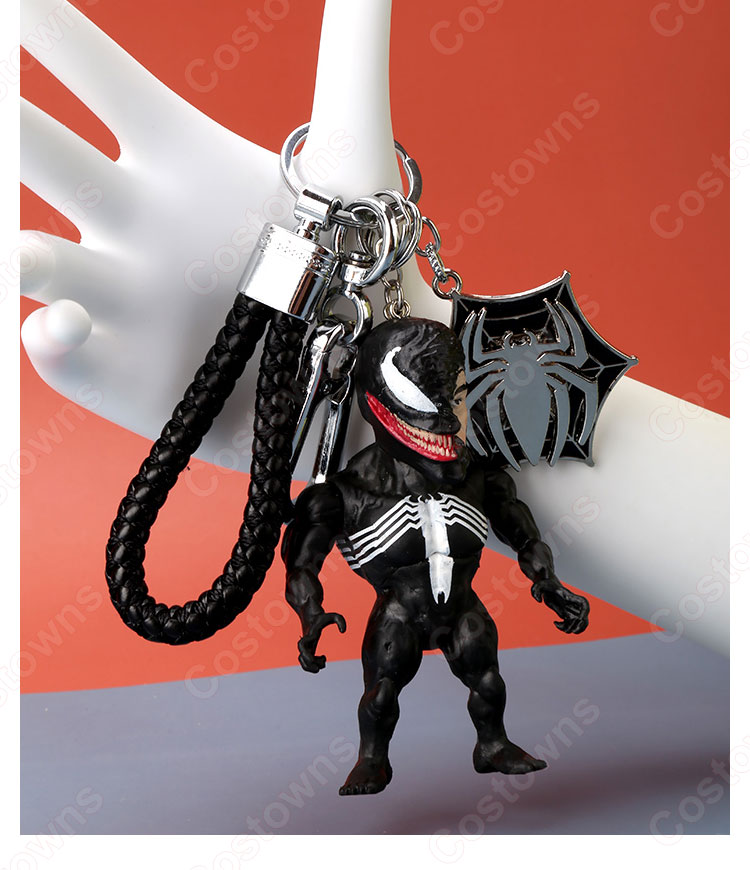 ヴェノム キーチェーン 人形 バックパックペンダントカーキーホルダー屋内ペンダントマーベル アベンジャーズ かわいい漫画アニメーションクリエイティブギフト-11
