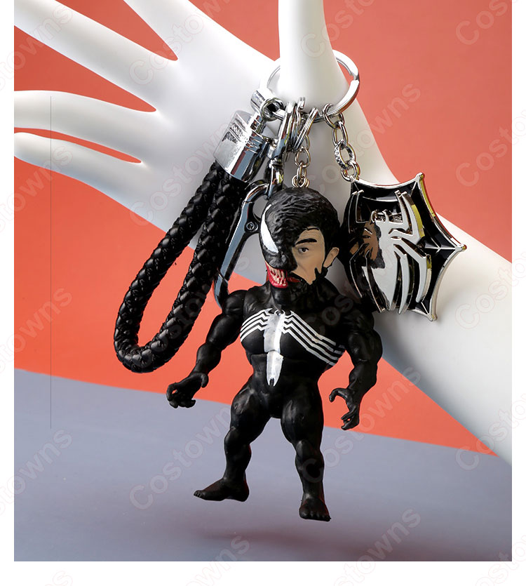 ヴェノム キーチェーン 人形 バックパックペンダントカーキーホルダー屋内ペンダントマーベル アベンジャーズ かわいい漫画アニメーションクリエイティブギフト-10
