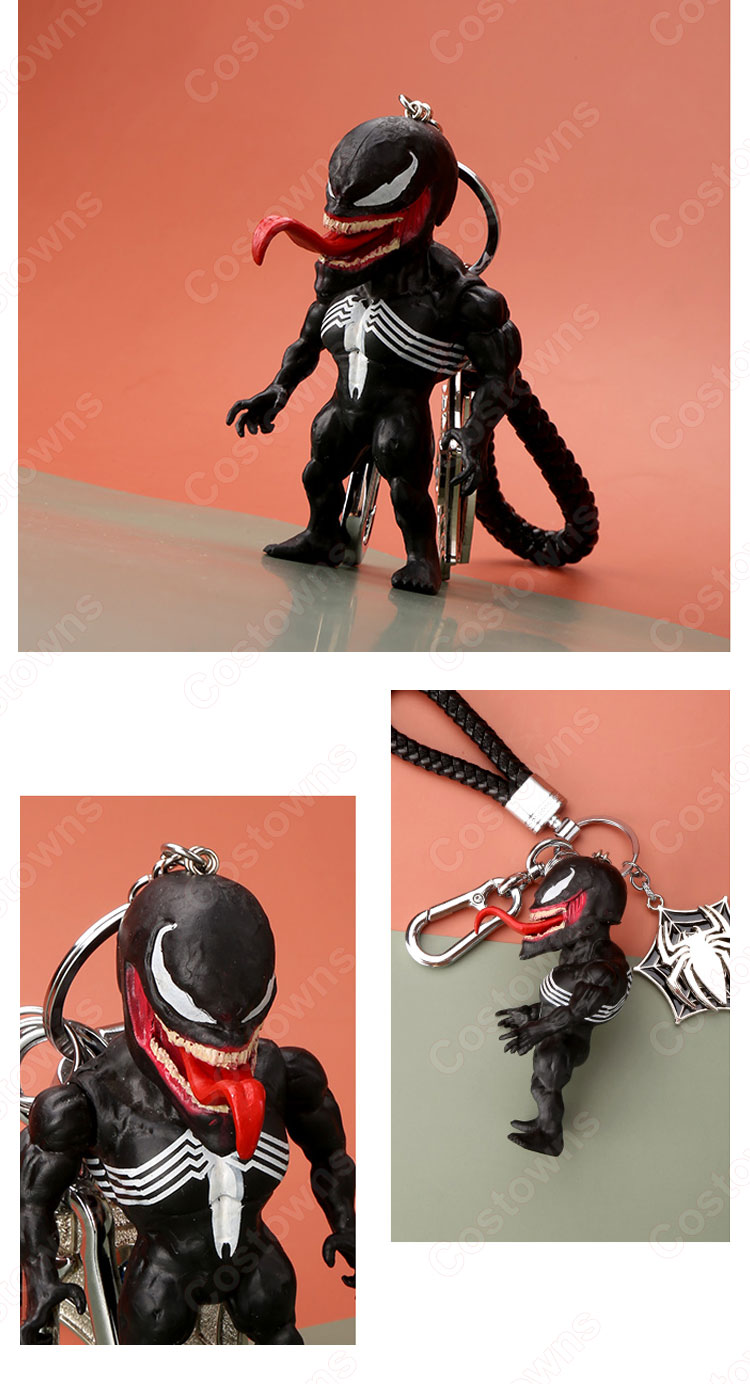 ヴェノム キーチェーン 人形 バックパックペンダントカーキーホルダー屋内ペンダントマーベル アベンジャーズ かわいい漫画アニメーションクリエイティブギフト-4